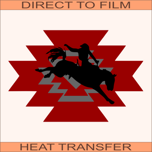 Aztec Bronc Rider | Ready to Press Heat Transfer 10" x 6.8"