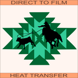 Aztec Calf Roper | Ready to Press Heat Transfer 10" x 7.1"