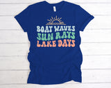 Boat Waves Sun Rays Lake Days | Ready to Press Heat Transfer 10" x 8.1"
