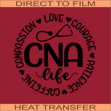 SB195 CNA Life Circle Words | Ready to Press Heat Transfer 9 x 9.1