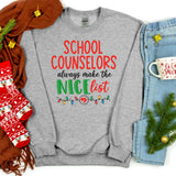 SB595 Counselor Nice List | Ready to Press Heat Transfer 9" x 9"
