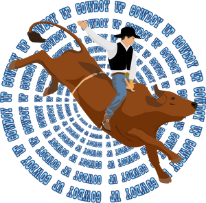 UVD 158 - Premium UV Decal - Single Decal 5" x 4.9" - Cowboy Up