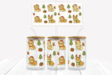 UVD 175 Christmas Bulldog -  16 oz Glass Cup Wrap