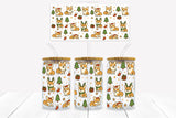 UVD 177 Christmas Corgi - 16 oz Glass Cup Wrap