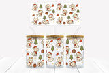 UVD 185 Christmas Poodle - 16 oz Glass Cup Wrap