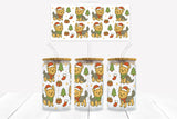 UVD 186 Christmas Yorkie - 16 oz Glass Cup Wrap