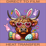 Easter Highland Cow | Ready to Press Heat Transfer 12 x 12