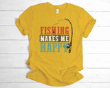 Fishing Makes Me Happy | Ready to Press Heat Transfer 10" x 10.2"