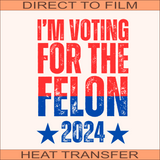 I'm Voting for the Felon | Ready to Press Heat Transfer 10" x 10.9"