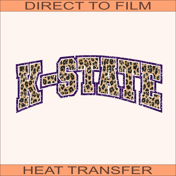 K-State Leopard Distressed | Ready to Press Heat Transfer 11