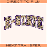 K-State Leopard Distressed | Ready to Press Heat Transfer 11" x 4.3"