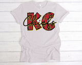 KCC111 KC Football Leopard | Ready to Press Heat Transfer 12.8" x 7.5"