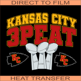 KCC112 Threepeat | Ready to Press Heat Transfer 11.3" x 11"