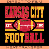 KCC123 KC Football CHIEFS | Ready to Press Heat Transfer 11" X 10"