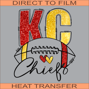 KCC41 Chiefs Glitter | Ready to Press Heat Transfer 12.4" x 15"