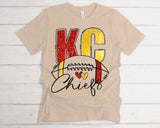 KCC41 Chiefs Glitter | Ready to Press Heat Transfer 12.4" x 15"