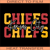 KCC71 Chiefs Colors | Ready to Press Heat Transfer 12" x 6.7"