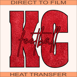 KCC97 KC Football Glitter | Ready to Press Heat Transfer 11.3" x 11"