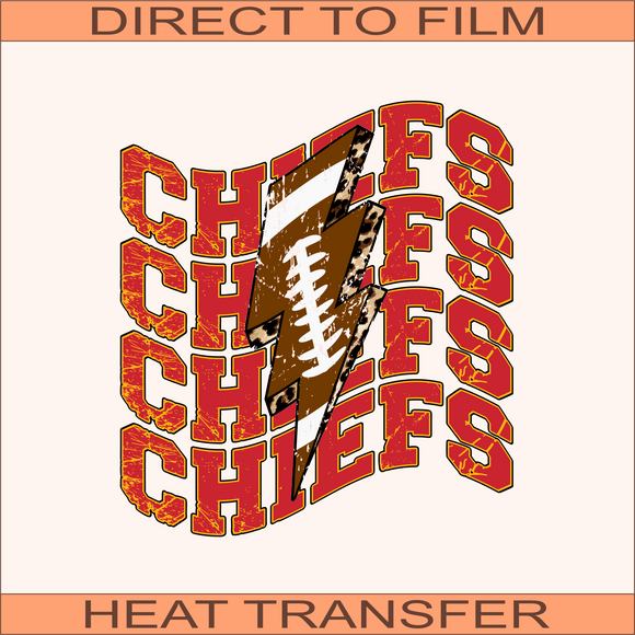 KC Chiefs Lightning  | Ready to Press Heat Transfer 10