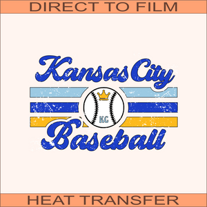 SB641 Kansas City Baseball | Ready to Press Heat Transfer 10" x 9.5"