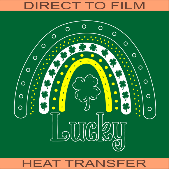 Lucky Rainbow White | Ready to Press Heat Transfer 9.5