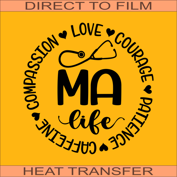 MA Life Circle Words | Ready to Press Heat Transfer 9 x 9.1
