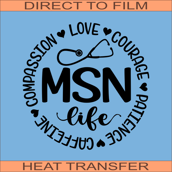 MSN Life Circle Words | Ready to Press Heat Transfer 9 x 9.1