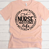 Nurse Practitioner Life Circle Words | Ready to Press Heat Transfer 9 x 9.1