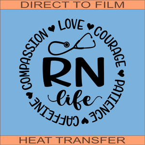 RN Life Circle Words | Ready to Press Heat Transfer 9 x 9.1