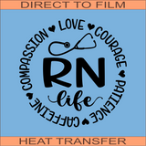 RN Life Circle Words | Ready to Press Heat Transfer 9 x 9.1