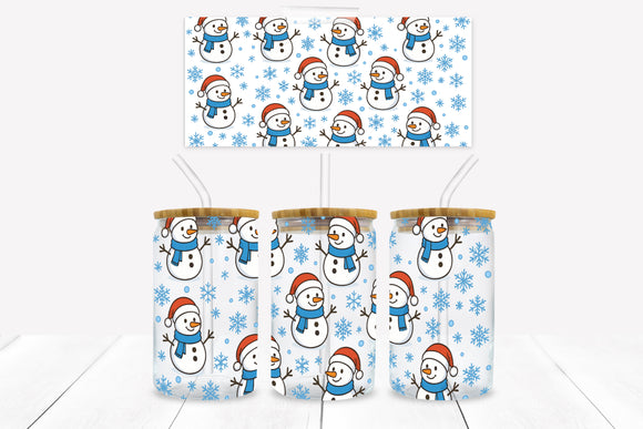 UVD 173 Snowmen -  16 oz Glass Cup Wrap