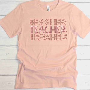 SB166 Teacher Teacher Teacher | Ready to Press Heat Transfer 10.5" x 6.3"