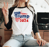 Trump 2024 Flag | Ready to Press Heat Transfer 11" x 6.8"