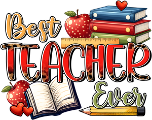 UVD 127 - Premium UV Decal - Single Decal 4" x 3" - Best Teacher Ever