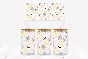 UVD 151 GC16 Girly Ghosts - 16 oz Glass Cup Wrap