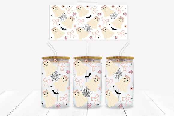 UVD 151 GC16 Girly Ghosts - 16 oz Glass Cup Wrap