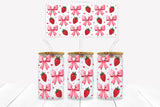 UVD 154 GC16 Strawberries and Flowers - 16 oz Glass Cup Wrap