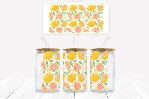 UVD 155 GC16 Lemons - 16 oz Glass Cup Wrap