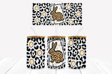 UVD 164 GC16 Leopard Bunny - 16 oz Glass Cup Wrap