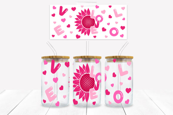 UVD 165 GC16 Love Sunflowers - 16 oz Glass Cup Wrap