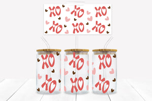 UVD 168 GC16 XO Heart - 16 oz Glass Cup Wrap