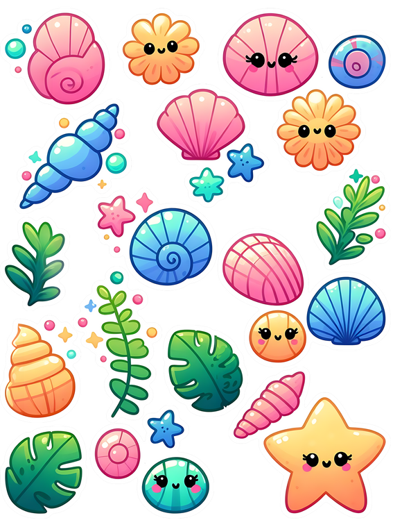 UVD 170 Seashells - Premium UV Decal Pack - Set of High-Quality Designs