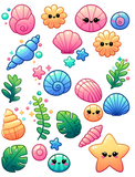 UVD 170 Seashells - Premium UV Decal Pack - Set of High-Quality Designs