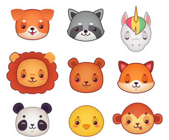 UVD 171 Animals 2 - Premium UV Decal Pack - Set of 9 High-Quality Designs