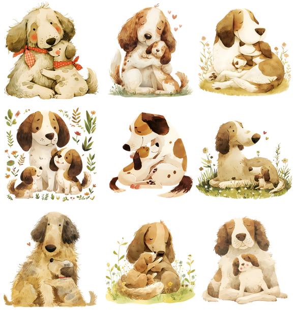 UVD 175 Dogs & Puppies 2 - Premium UV Decal Pack - Set of 9 High-Quality Designs