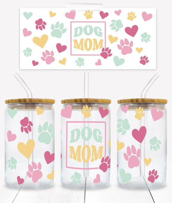 Dog Mom - UVD 41 - 16 oz Glass Cup Wrap