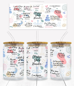 Christian Daily Reminders - UVD 45 - 16 oz Glass Cup Wrap