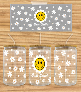 Just Smile - UVD 49 - 16 oz Glass Cup Wrap