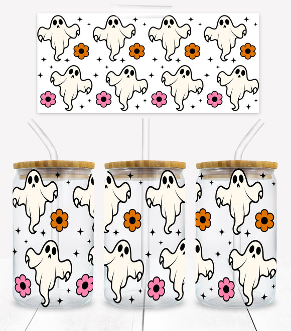 Halloween Ghosts - UVD 51 - 16 oz Glass Cup Wrap