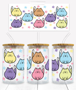 Colored Cats - UVD 76 - 16 oz Glass Cup Wrap